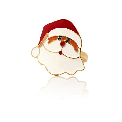 Cute Santa Claus Christmas tree multi style cartoon rings