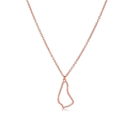 African Ireland Syria Jamaica Israel Nigeria Puerto Rico US France National Map Necklace