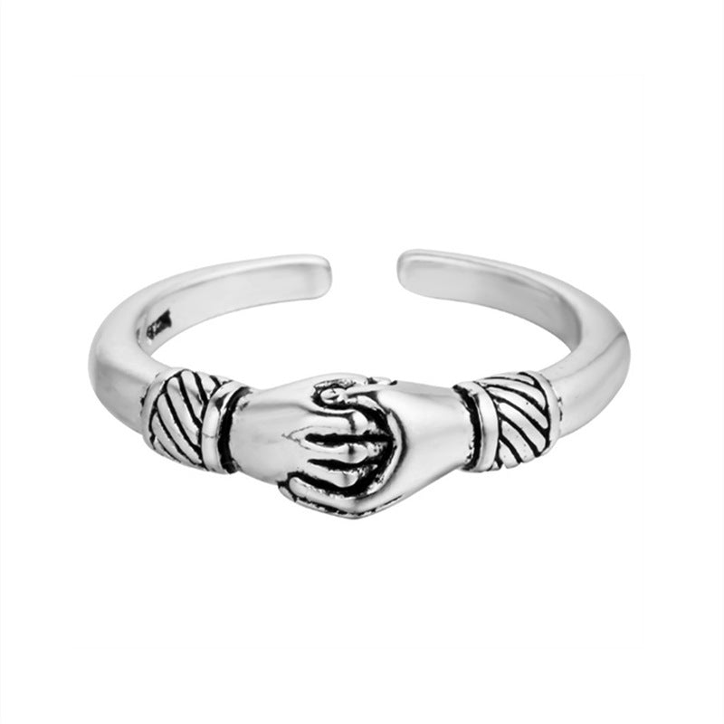 Two Hands Embrace Joint Ring Love's Two Hands Embrace Ring Jewelry Opening Women's Style
