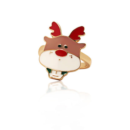 Cute Santa Claus Christmas tree multi style cartoon rings