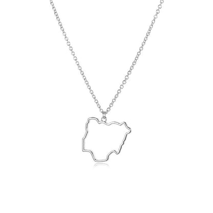 African Ireland Syria Jamaica Israel Nigeria Puerto Rico US France National Map Necklace