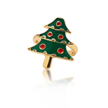 Cute Santa Claus Christmas tree multi style cartoon rings
