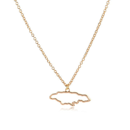 African Ireland Syria Jamaica Israel Nigeria Puerto Rico US France National Map Necklace