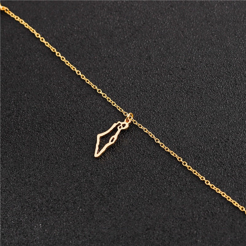 African Ireland Syria Jamaica Israel Nigeria Puerto Rico US France National Map Necklace