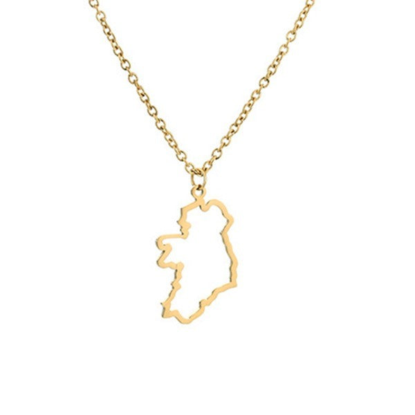 African Ireland Syria Jamaica Israel Nigeria Puerto Rico US France National Map Necklace