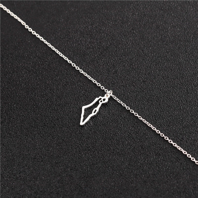 African Ireland Syria Jamaica Israel Nigeria Puerto Rico US France National Map Necklace