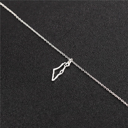 African Ireland Syria Jamaica Israel Nigeria Puerto Rico US France National Map Necklace