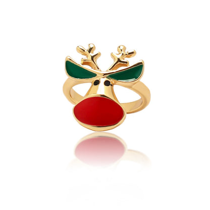 Cute Santa Claus Christmas tree multi style cartoon rings