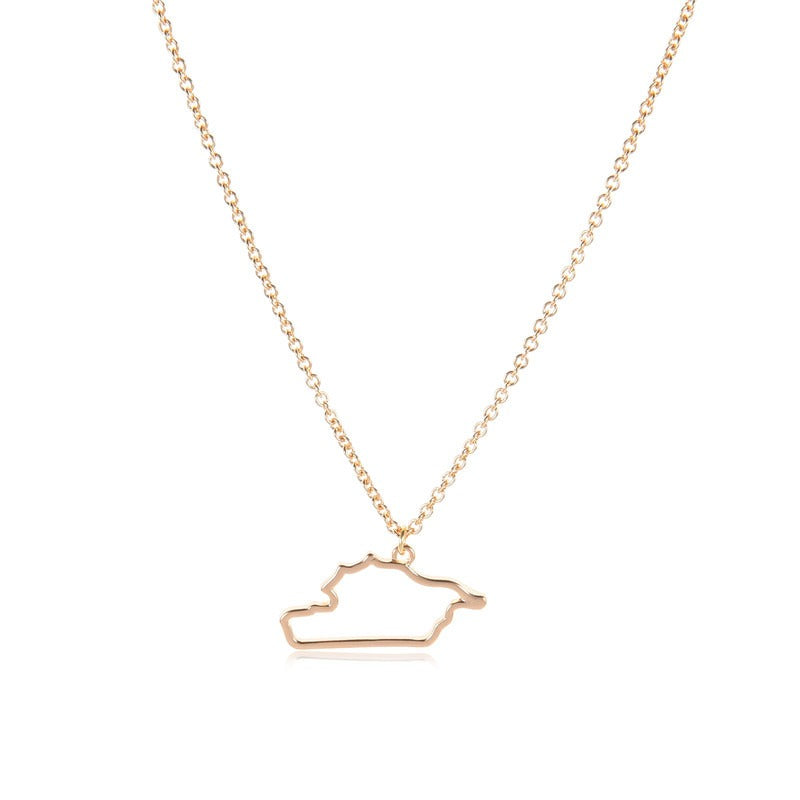 African Ireland Syria Jamaica Israel Nigeria Puerto Rico US France National Map Necklace
