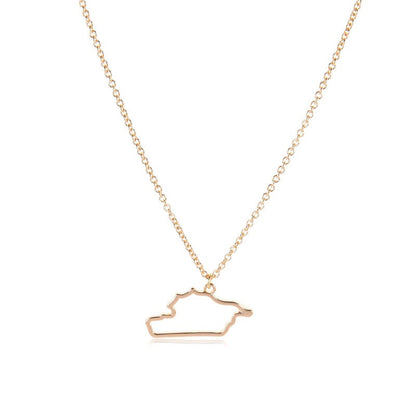 African Ireland Syria Jamaica Israel Nigeria Puerto Rico US France National Map Necklace