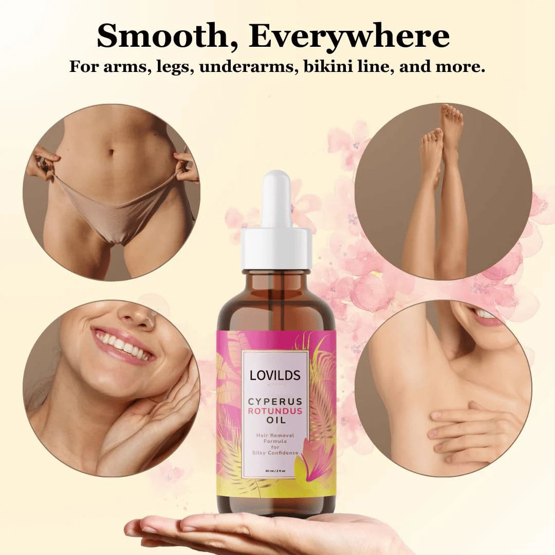 🌿 Natural Hair Removal Oil for Smooth, Radiant Skin – Gentle & Effective